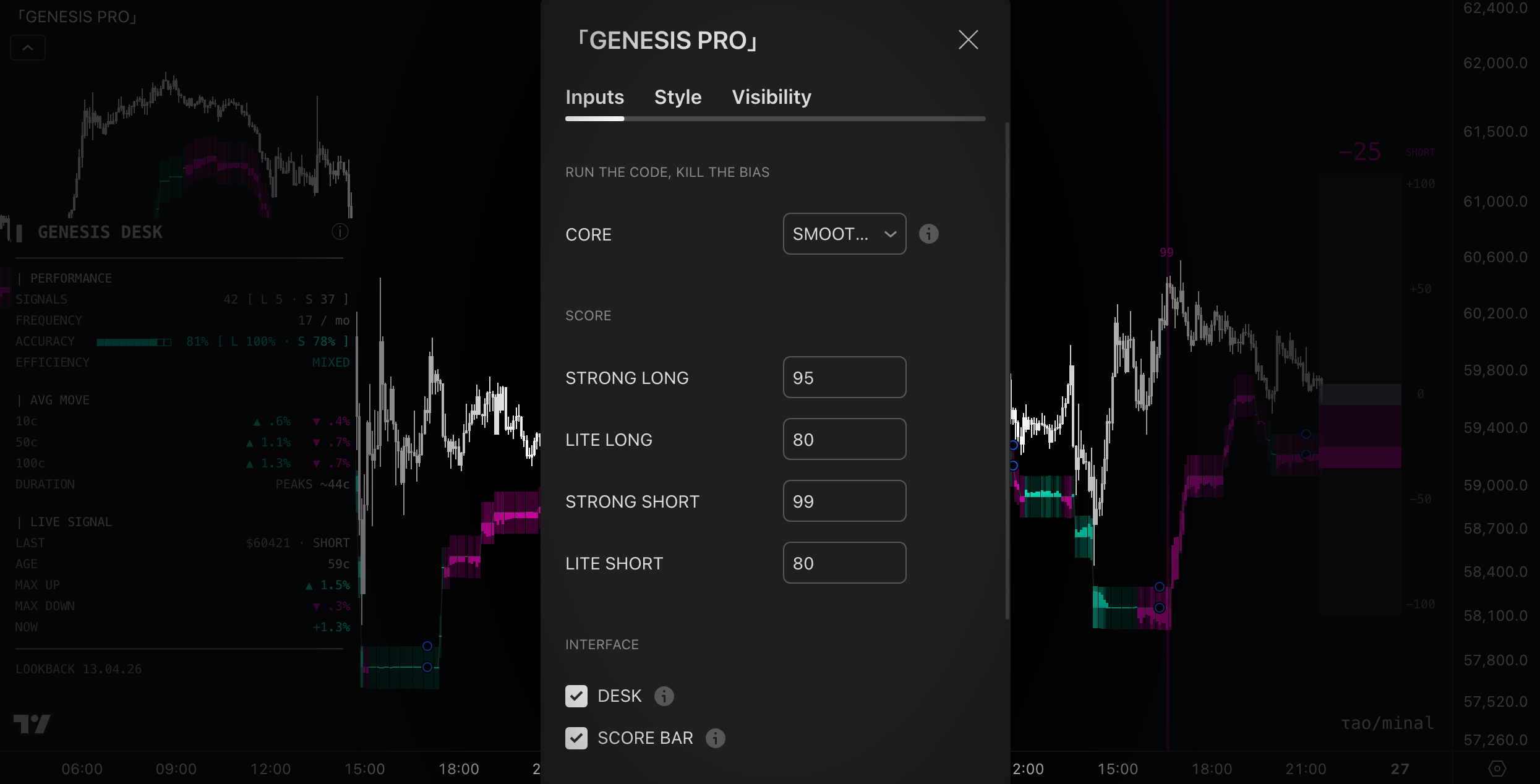 Genesis Pro — Settings